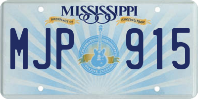 MS license plate MJP915