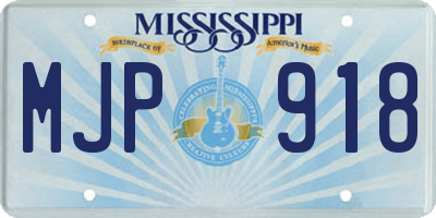 MS license plate MJP918
