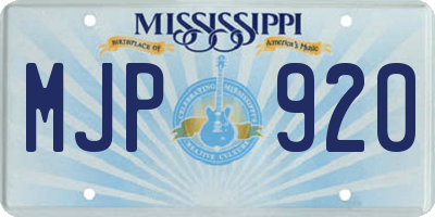 MS license plate MJP920