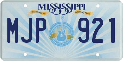 MS license plate MJP921