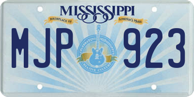 MS license plate MJP923