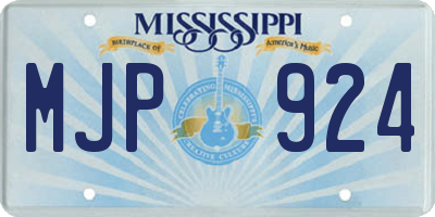 MS license plate MJP924