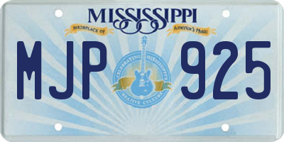 MS license plate MJP925
