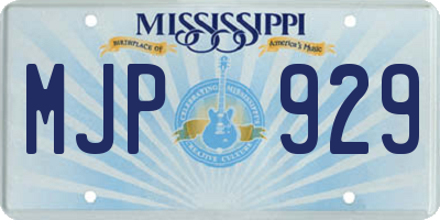 MS license plate MJP929