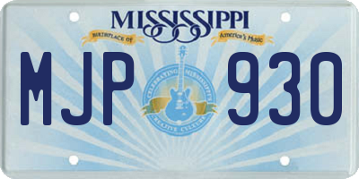 MS license plate MJP930
