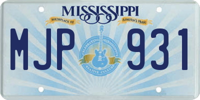 MS license plate MJP931