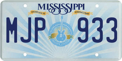 MS license plate MJP933