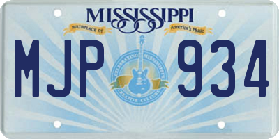 MS license plate MJP934