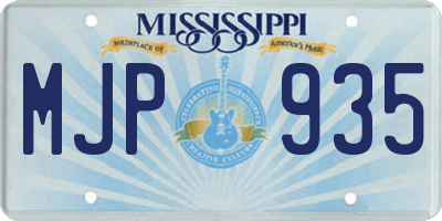 MS license plate MJP935