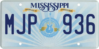 MS license plate MJP936