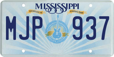 MS license plate MJP937