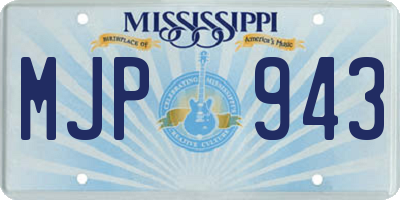 MS license plate MJP943