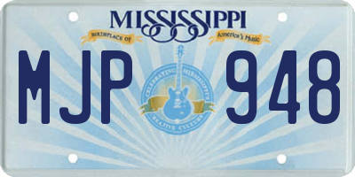 MS license plate MJP948
