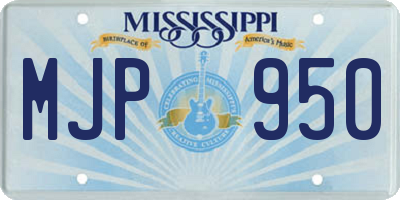 MS license plate MJP950