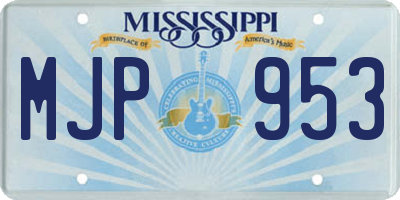 MS license plate MJP953