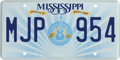 MS license plate MJP954