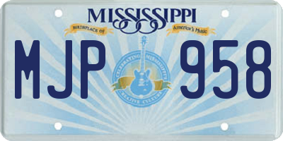 MS license plate MJP958