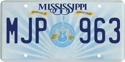 MS license plate MJP963