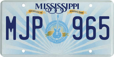 MS license plate MJP965