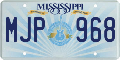 MS license plate MJP968