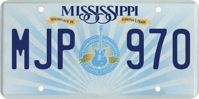 MS license plate MJP970