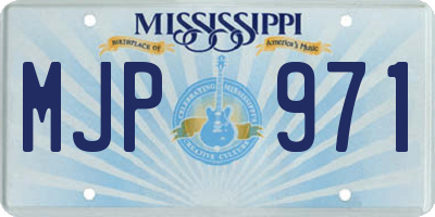 MS license plate MJP971