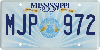 MS license plate MJP972