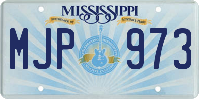 MS license plate MJP973
