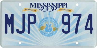MS license plate MJP974