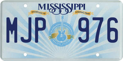 MS license plate MJP976