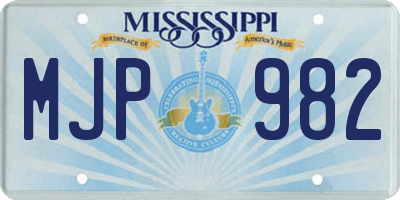 MS license plate MJP982