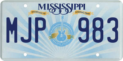 MS license plate MJP983