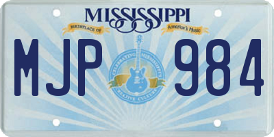 MS license plate MJP984