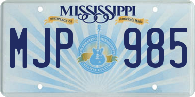 MS license plate MJP985