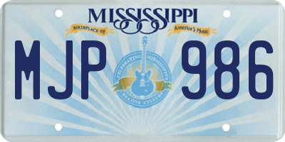MS license plate MJP986
