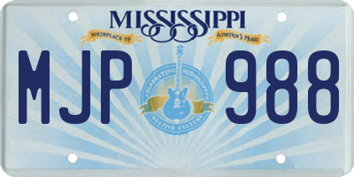 MS license plate MJP988