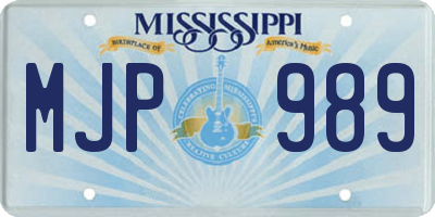 MS license plate MJP989