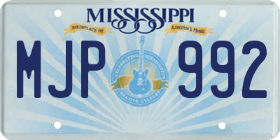 MS license plate MJP992