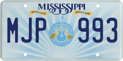MS license plate MJP993