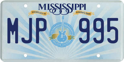 MS license plate MJP995