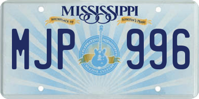 MS license plate MJP996
