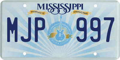 MS license plate MJP997