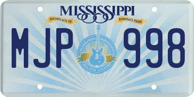 MS license plate MJP998