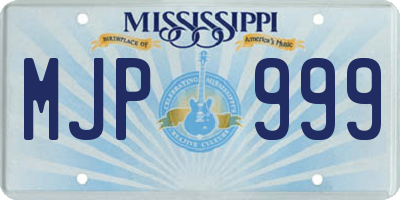 MS license plate MJP999