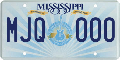 MS license plate MJQ000