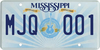 MS license plate MJQ001