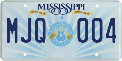 MS license plate MJQ004