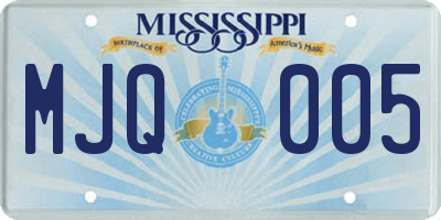 MS license plate MJQ005