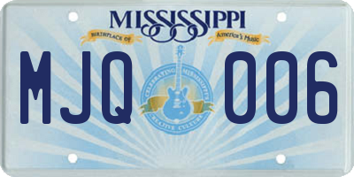 MS license plate MJQ006