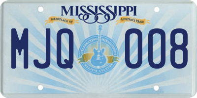 MS license plate MJQ008